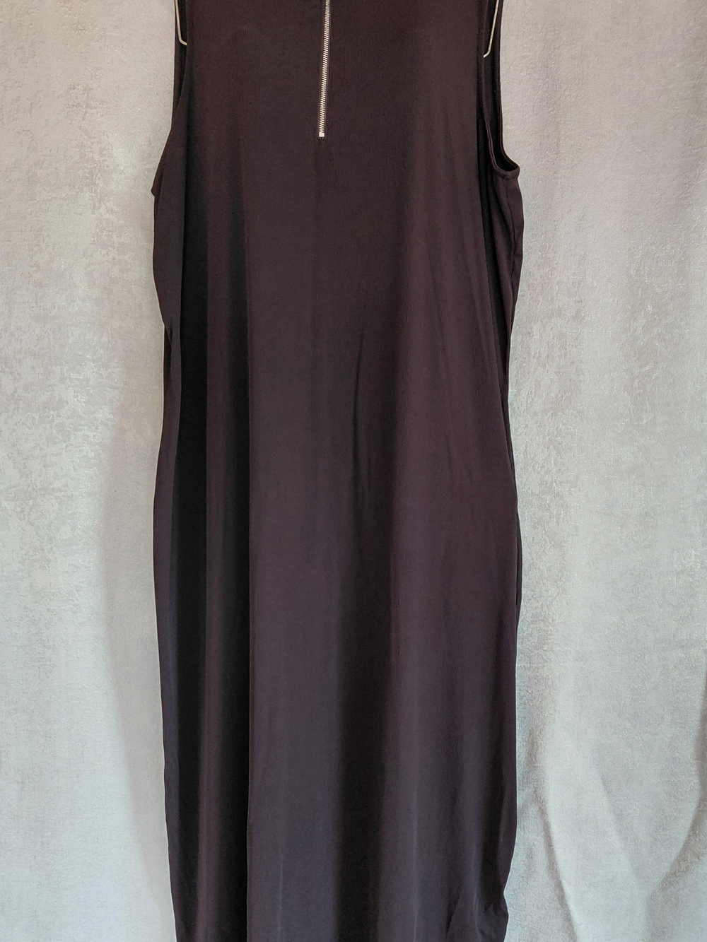 Lane Bryantplus Sz 22/24 Black High Neck  Sleeveless Maxi Dress with Front Zip